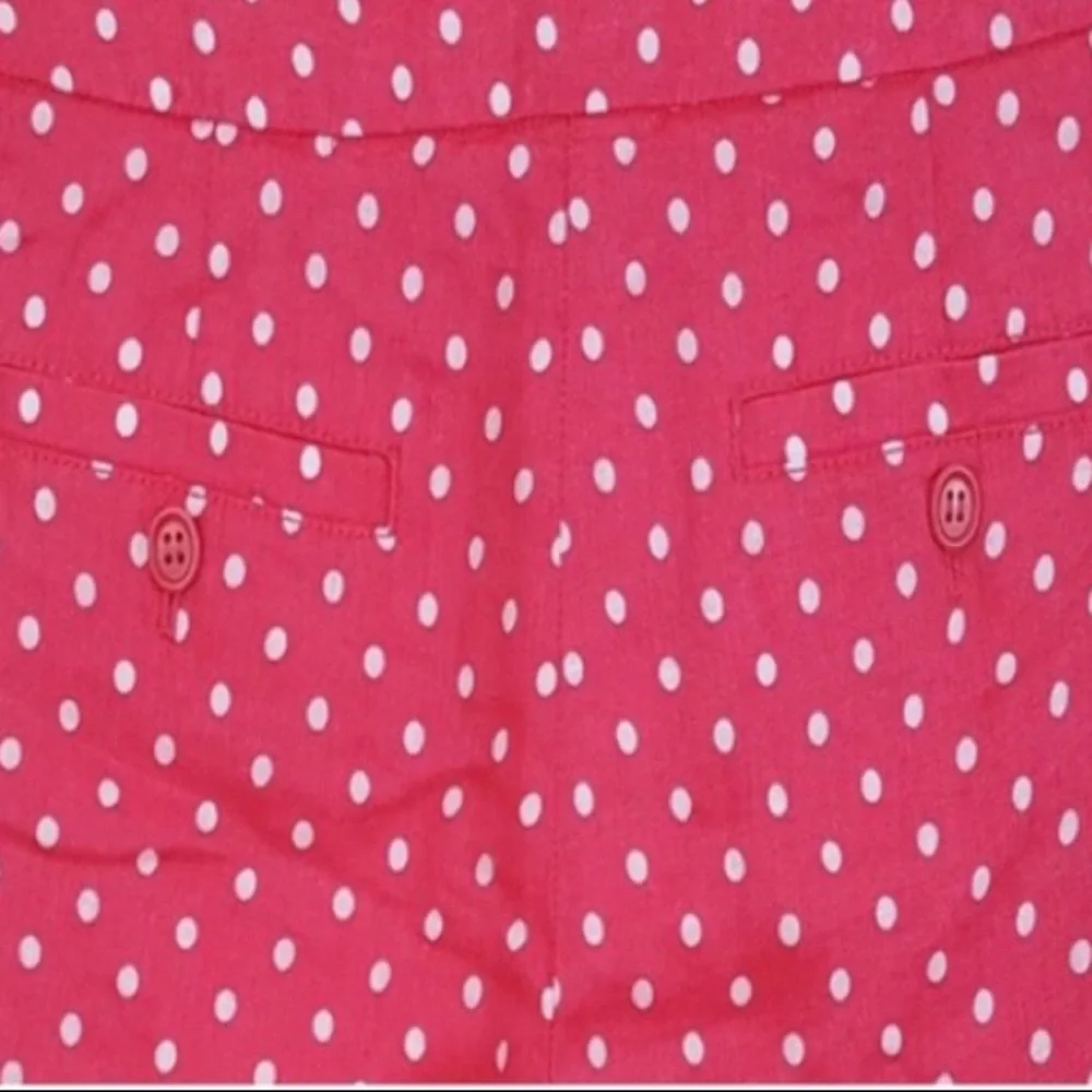 J. Crew Pink & White Polka-dot, Linen & Cotton Blend Shorts, Sz 4/Small. EUC